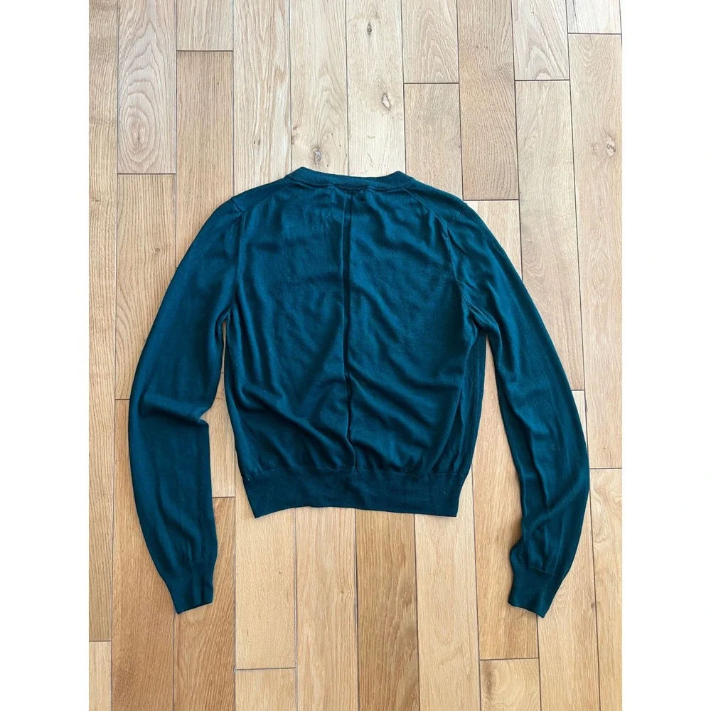 La Ligne Ben Cardigan Silk Cashmere Wool Forest Green Preppy Womens Size M